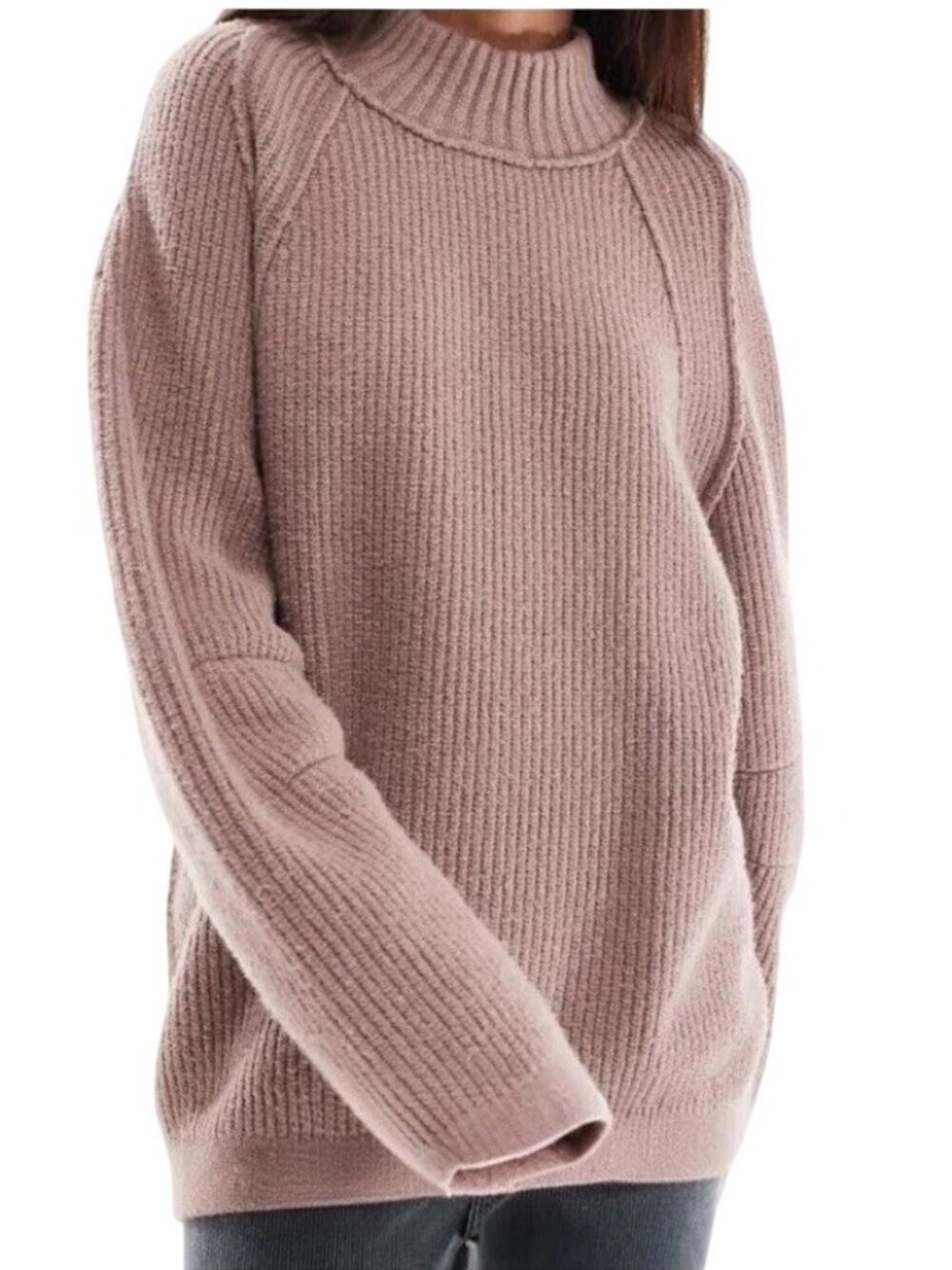 Free People Sunbeam Oversized Turtleneck Knit Sweater Womens Large Cottagecore